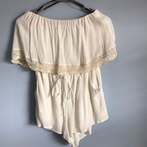 Cream colored forever 21 romper